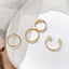 Fashion Simple Pearl Wave Twist Joint Alloy Ring Set - Four Pieces