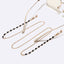 Fashion Rectangular Black Crystal Glasses and Mask Chain