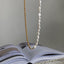 Fashion Geometric Alloy Pearl Asymmetric Necklace for Women