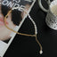 Fashion Geometric Alloy Pearl Asymmetric Necklace for Women