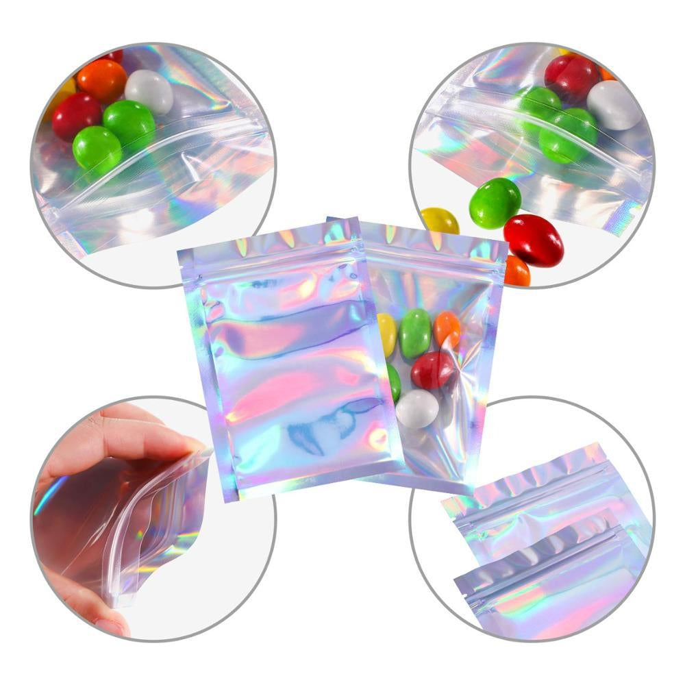 Fashion Transparent Holographic Jewelry Packaging Bags