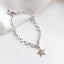 Sterling Silver Star Bead Bracelet - Korean Style S925 Five-Pointed Star Design for Women