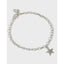 Sterling Silver Star Bead Bracelet - Korean Style S925 Five-Pointed Star Design for Women