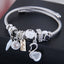 Elegant Swan Heart Crystal Beaded Bracelet for Women