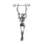 Skull Stainless Steel Plated Drop Earrings 16G Piercing Jewelry