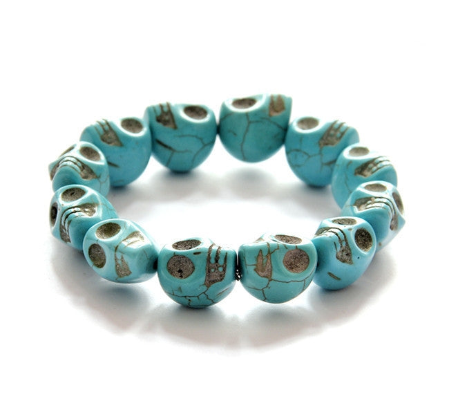 Skull Turquoise Stoving Varnish Bracelet