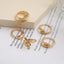 Fashion Snake Moon Pearl Ring Set - 6 Piece Metal Knuckle Rings