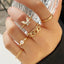 Fashion Vintage Snake and Butterfly 6-Piece Ring Set