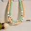 Bohemian Beaded Clay Necklace with Pearls and Metal Accents