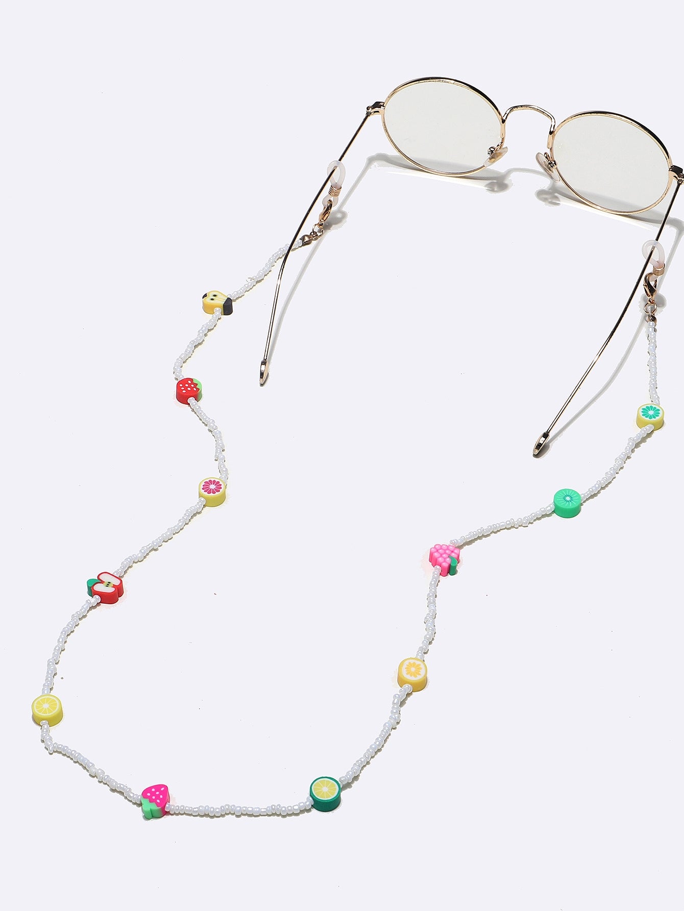 Fashion Multicolor Clay Fruit Beaded Glasses and Mask Chain