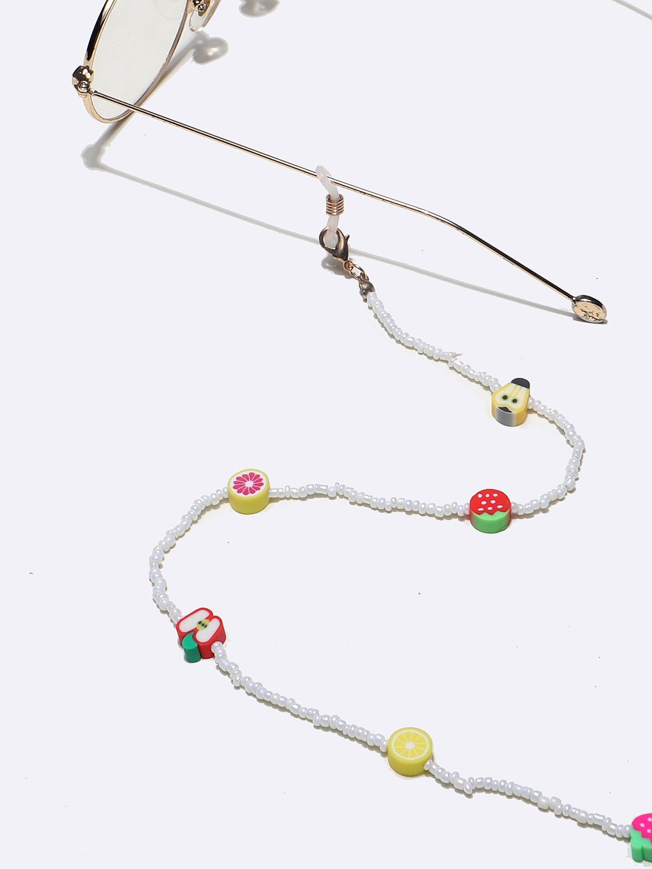 Fashion Multicolor Clay Fruit Beaded Glasses and Mask Chain