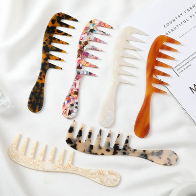 Fashionable Acetate Marble Color Anti-Static Hair Comb for Women