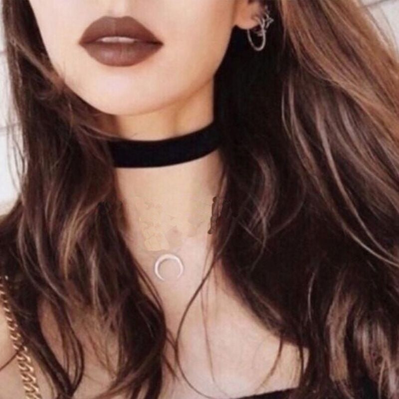 Gothic Black Velvet Choker Necklace for Women