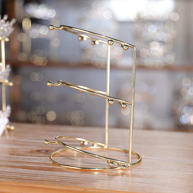 Fashion Solid Color Gold Metal Crown and Headband Display Stand