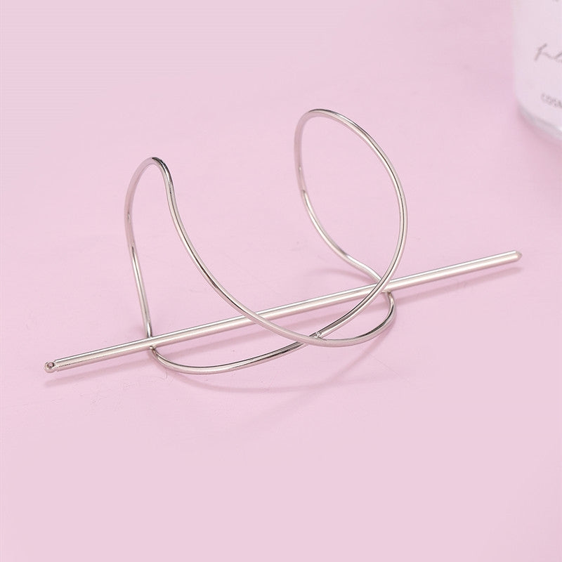 Solid Color Alloy Plated Irregular Metal Hairpin