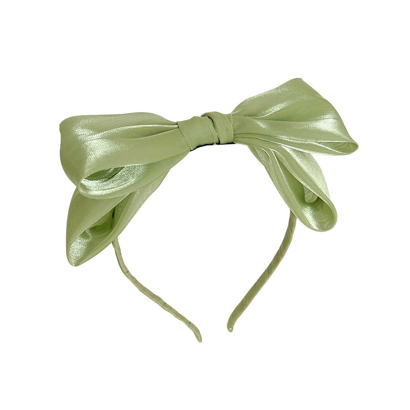 Elegant Sheer Bow Knot Hairband with Glitter Detailing