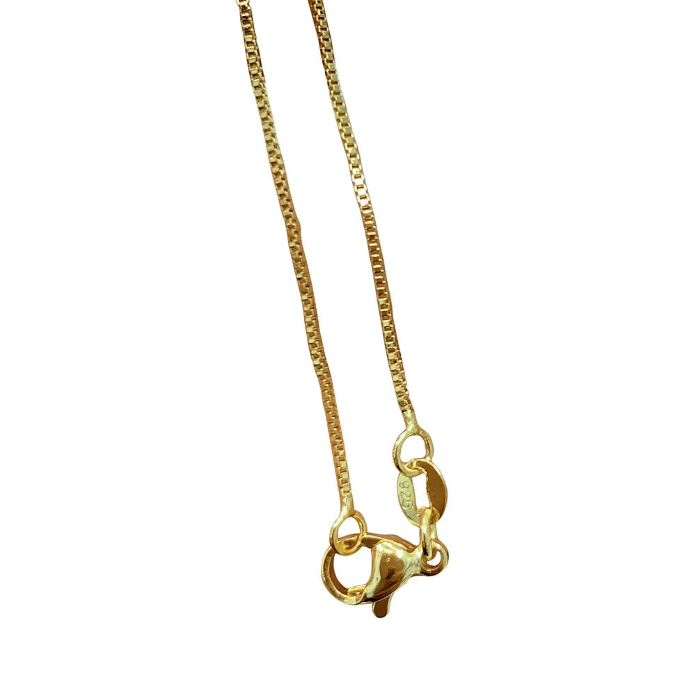 Solid Color 18k Gold Plated Copper Necklace Chain DIY Jewelry Accessories