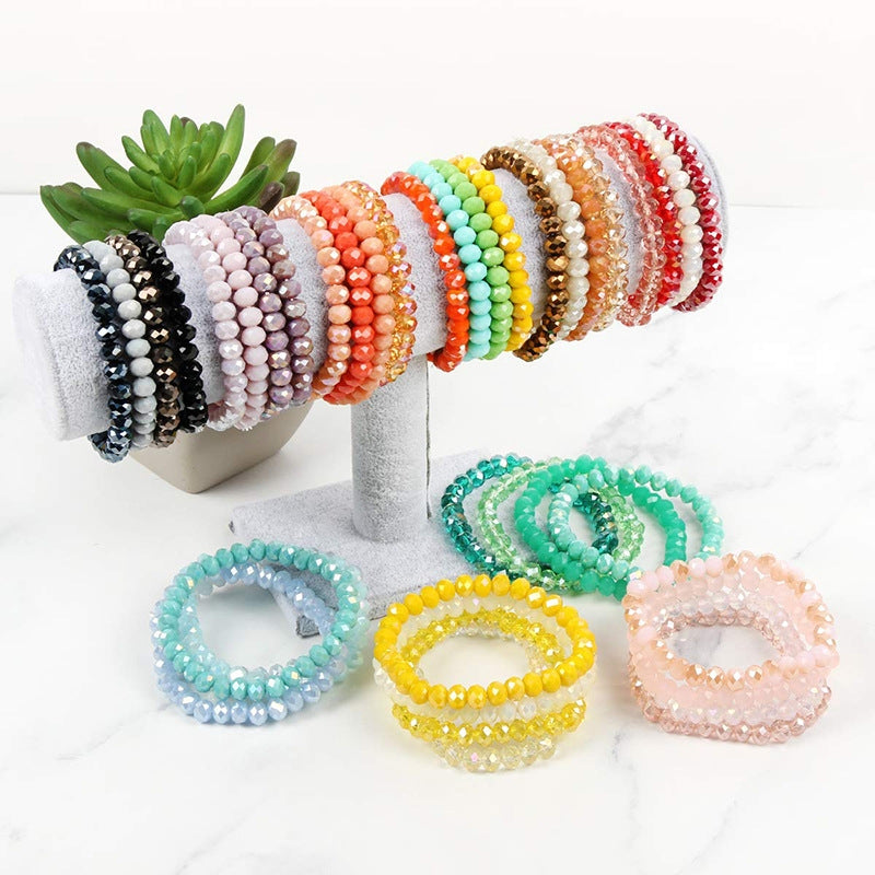 Fashion Crystal Beaded Elastic Bracelets for Women