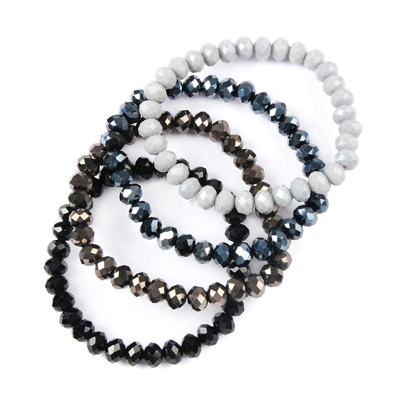 Fashion Crystal Beaded Elastic Bracelets for Women