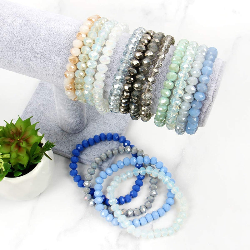 Fashion Crystal Beaded Elastic Bracelets for Women