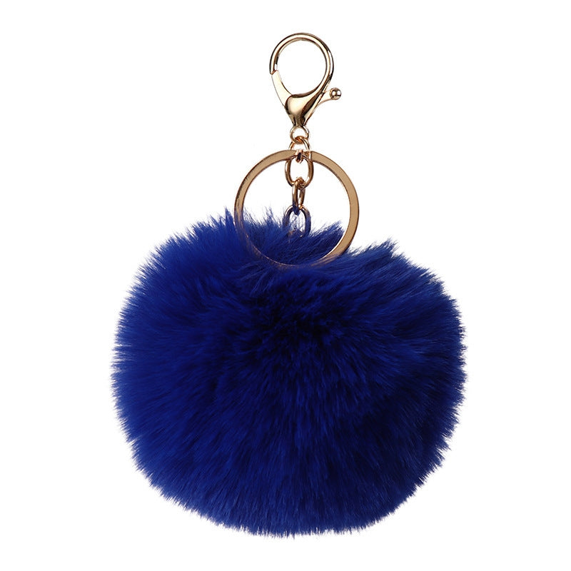 Fashion Faux Rabbit Fur Pom Pom Keychain Accessory 8cm