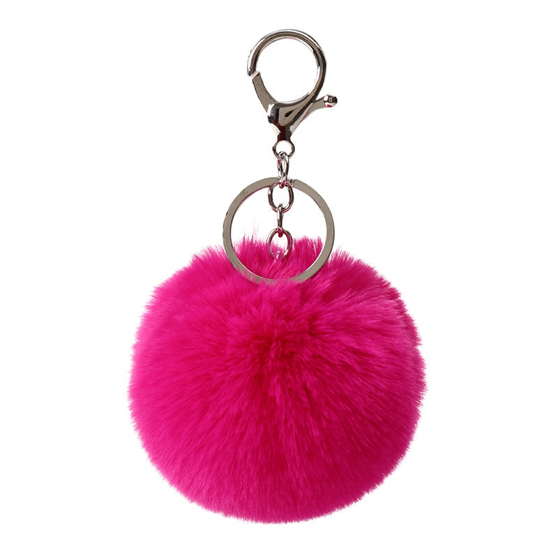 Fashion Faux Rabbit Fur Pom Pom Keychain Accessory 8cm