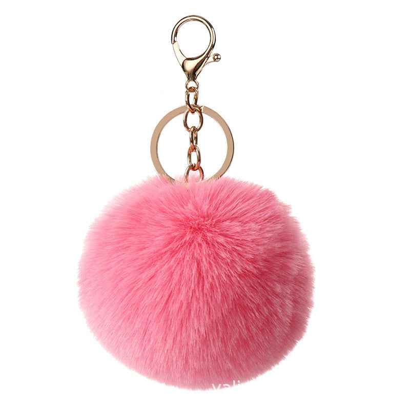 Fashion Faux Rabbit Fur Pom Pom Keychain Accessory 8cm