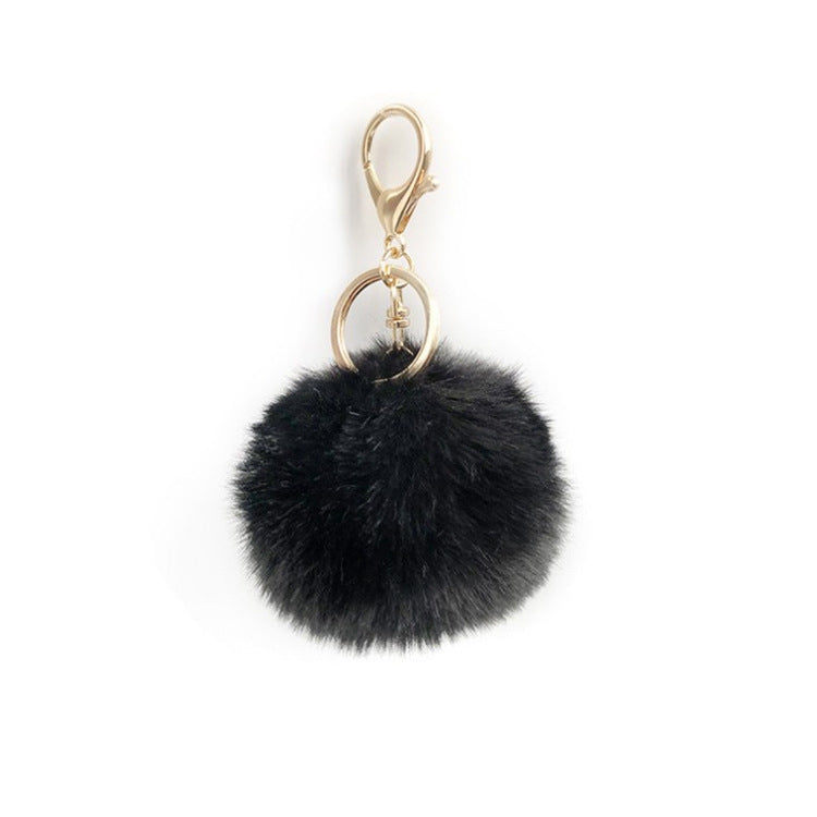 Fashion Faux Rabbit Fur Pom Pom Keychain Accessory 8cm