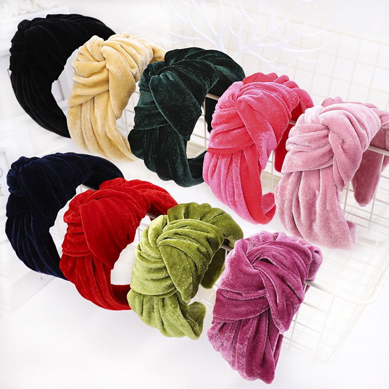 Solid Color Velvet Knot Hairband