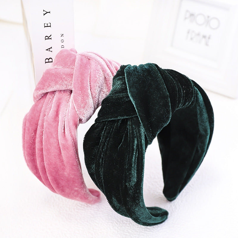 Solid Color Velvet Knot Hairband