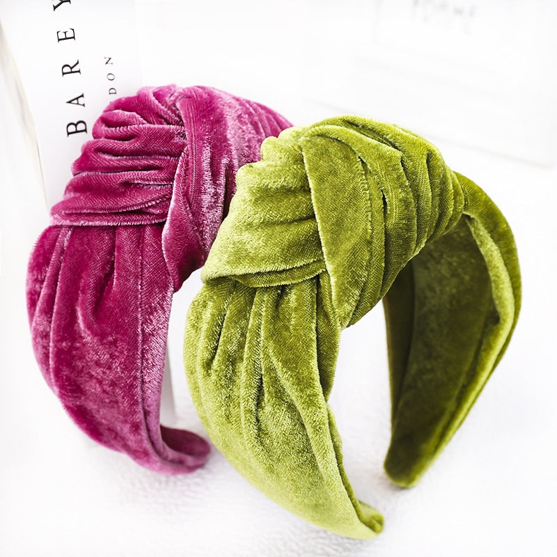 Solid Color Velvet Knot Hairband