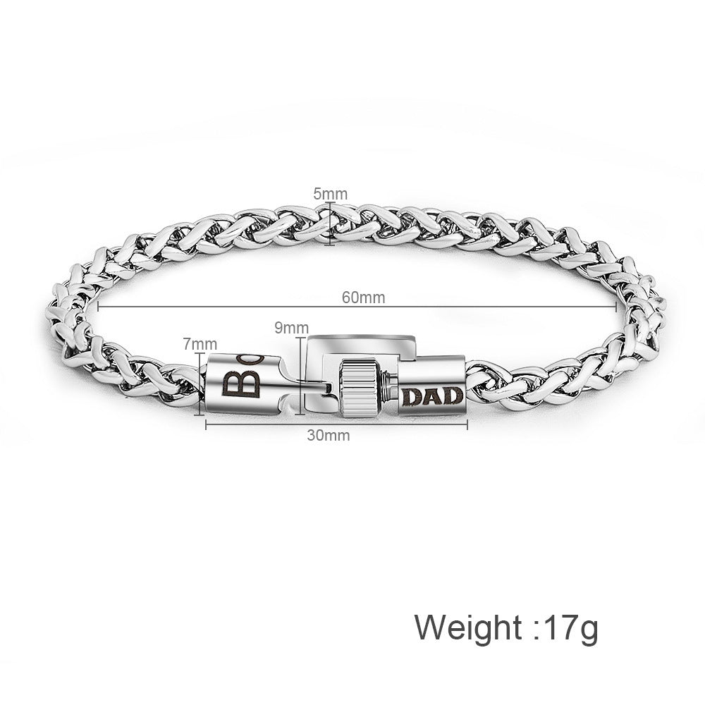 Stainless Steel Spiral Knot Chain Bracelet for Men