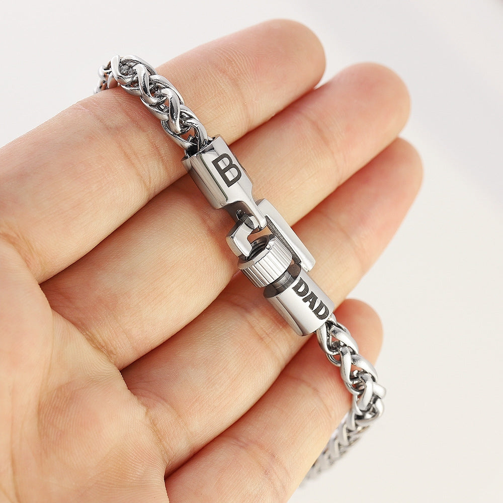 Stainless Steel Spiral Knot Chain Bracelet for Men