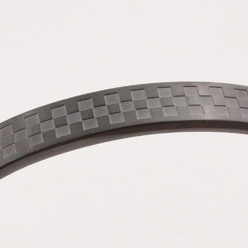 Fashion Stainless Steel Plaid Couple Bracelet with Egg-Shaped Buckle