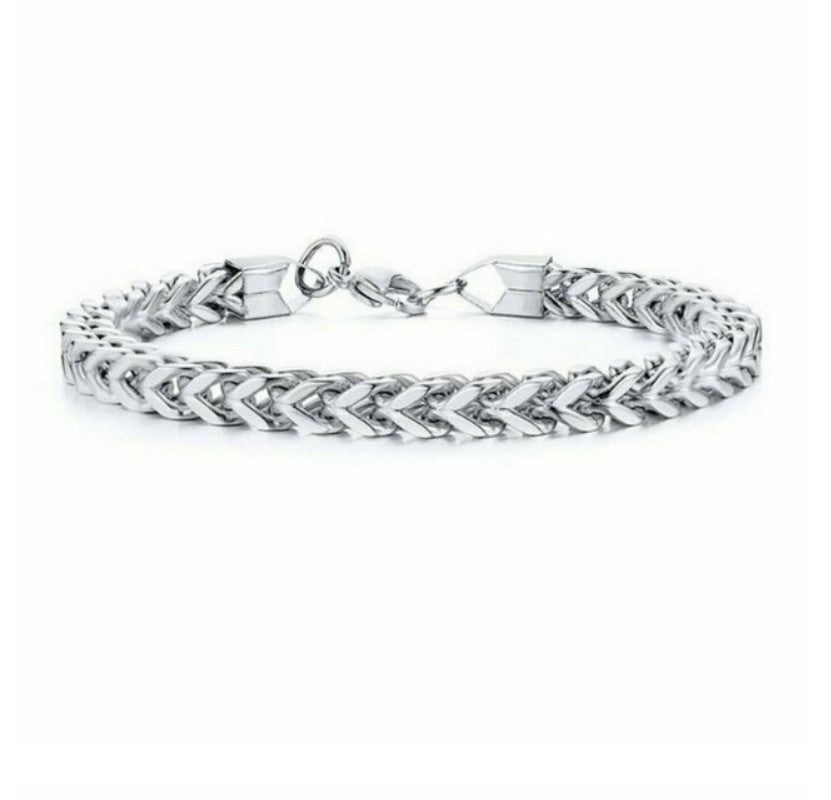 Fashion Titanium Steel Chain Bracelet - Personalized Men's Charm in Three Colors