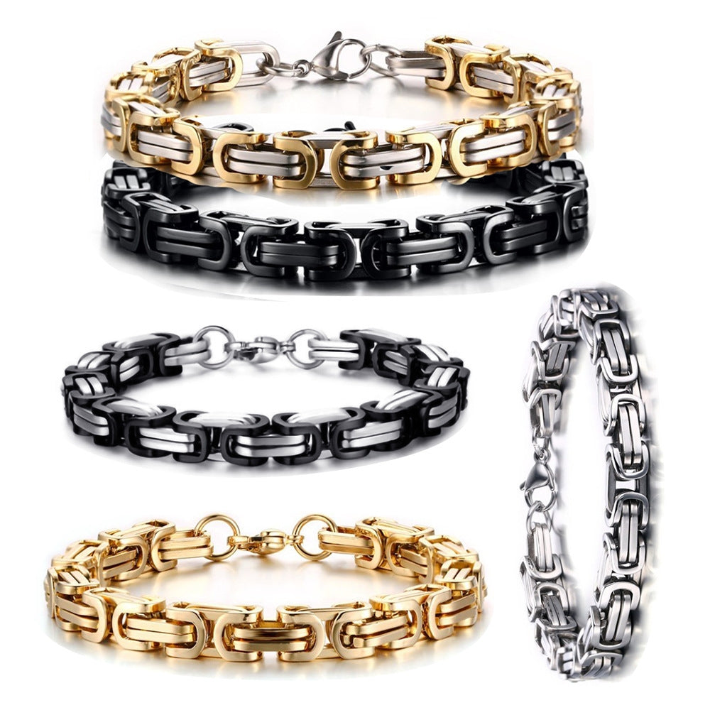 Titanium Steel Plated Unisex Emperor Chain Bracelet