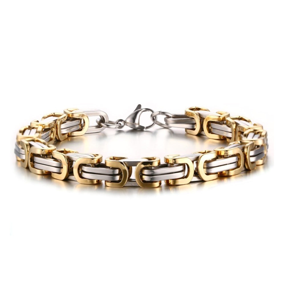 Titanium Steel Plated Unisex Emperor Chain Bracelet