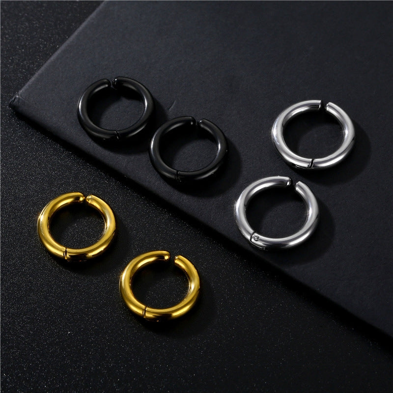 Fashion Titanium Steel Polished Punk Style Ear Clips - 1 Pair