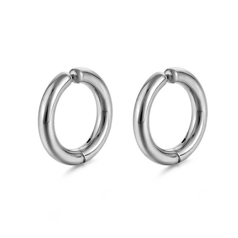 Fashion Titanium Steel Polished Punk Style Ear Clips - 1 Pair