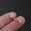 Fashion Titanium Steel Rhinestone Belly Button Ring