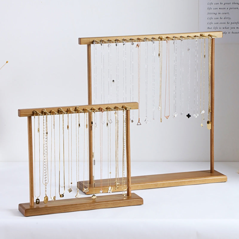 Fashion Solid Color Wrought Iron and Pine Jewelry Display Stand