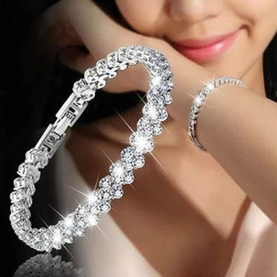 Fashion Rhinestone Geometric Buckle Diamond Bracelet - Women's Luxury Street Style Jewelry