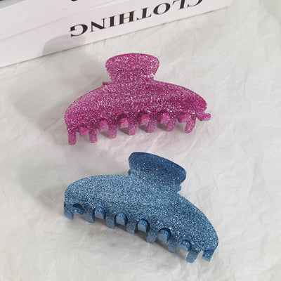 Fashion Glitter Acrylic Hair Claw Clip - Colorful Minimalist Shark Hair Accessory