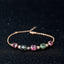 Fashion Square Copper Inlay Rainbow Crystal Gemstone Bracelet in Rose Gold Plating