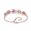 Fashion Square Copper Inlay Rainbow Crystal Gemstone Bracelet in Rose Gold Plating