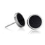 Fashion Stainless Steel Black Geometric Dumbbell Stud Earrings