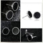 Fashion Stainless Steel Black Geometric Dumbbell Stud Earrings