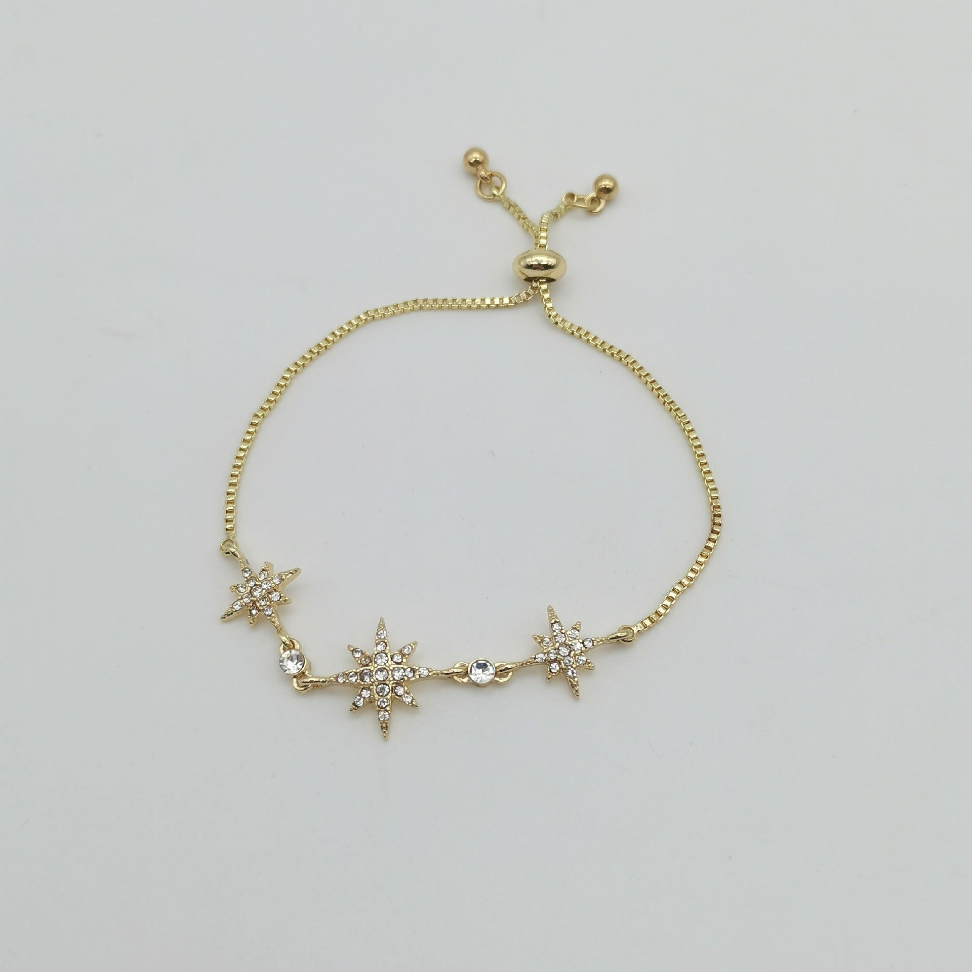 Fashion Star Rhinestone Inlay Adjustable Bracelet - Korean Eight-Pointed Star Design