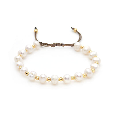 Fashion Star Eye Pearl & Gold-Plated Beaded Pentagram Bracelet Set for Women