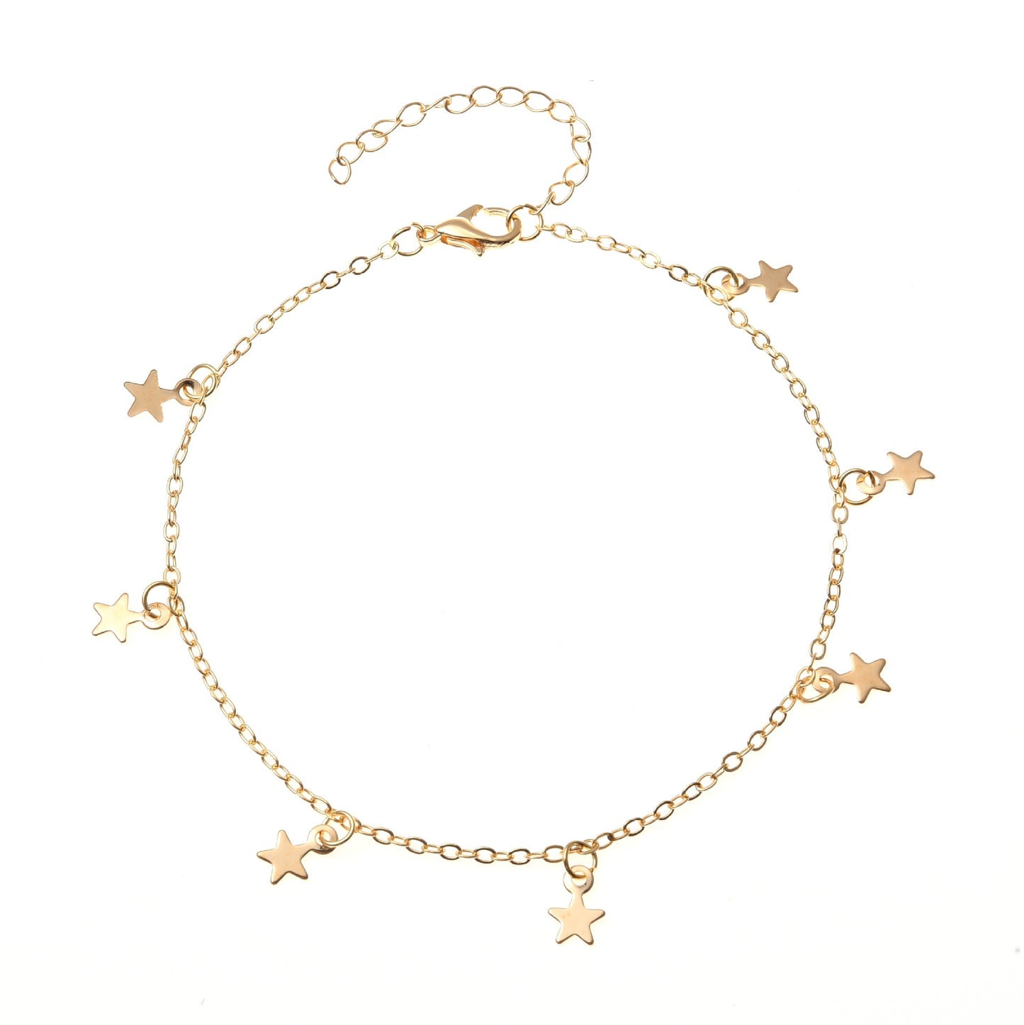 Fashion Star Metal Heart and Star Anklet for Women